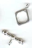 SS3103 1 12mm Sterling Silver Square Toggle